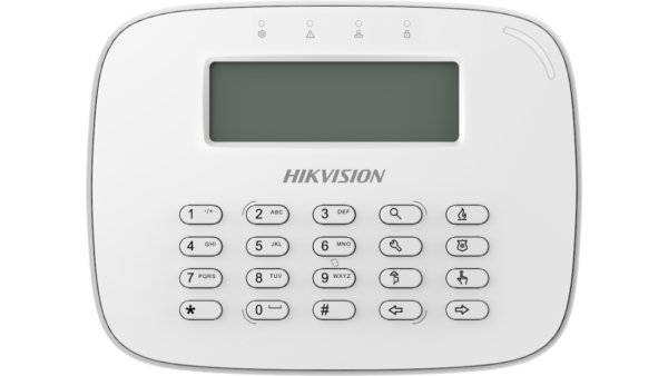 Slimline keypad used to control an intruder alarm system